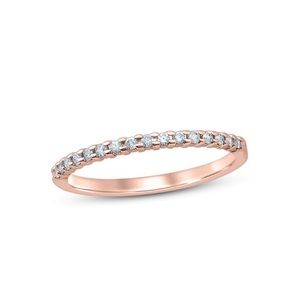 10k rose gold diamond pave ring - 8.5